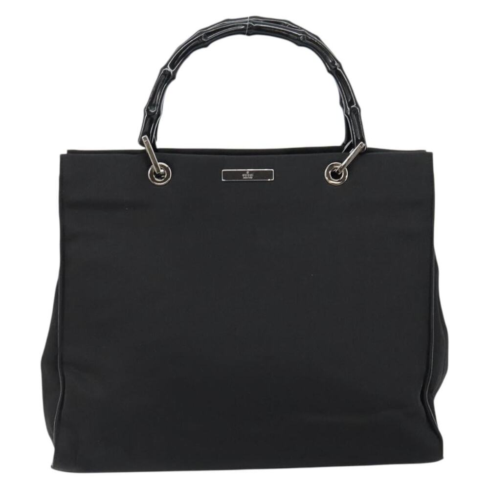 Gucci Bamboo Nylon Handbag Black